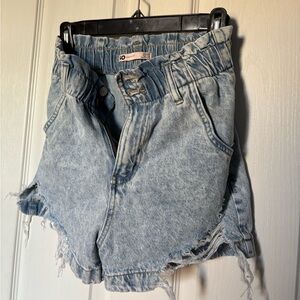 SO Light Blue High Rise Mom Shorts